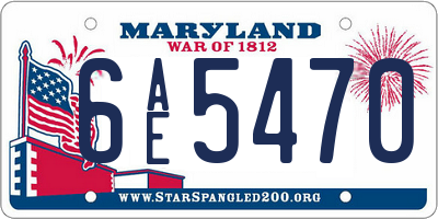 MD license plate 6AE5470