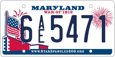 MD license plate 6AE5471