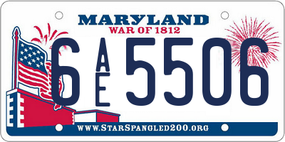 MD license plate 6AE5506