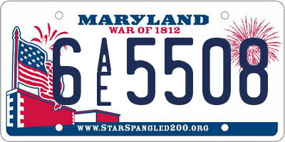 MD license plate 6AE5508