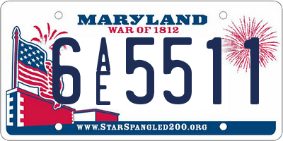 MD license plate 6AE5511