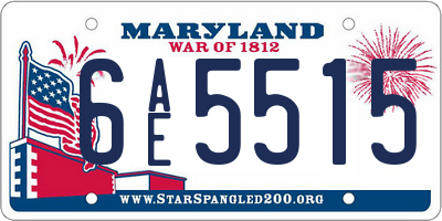MD license plate 6AE5515