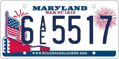 MD license plate 6AE5517