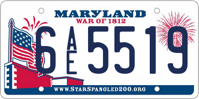 MD license plate 6AE5519