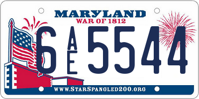 MD license plate 6AE5544