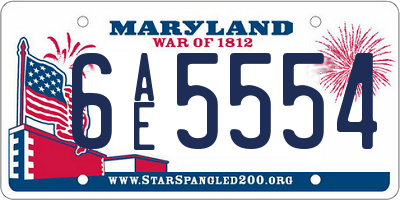 MD license plate 6AE5554