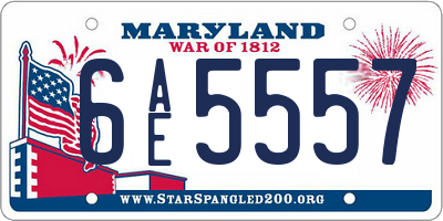 MD license plate 6AE5557