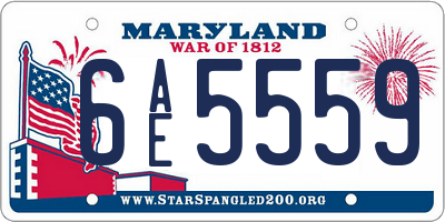 MD license plate 6AE5559
