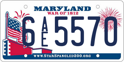 MD license plate 6AE5570