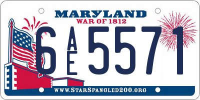 MD license plate 6AE5571