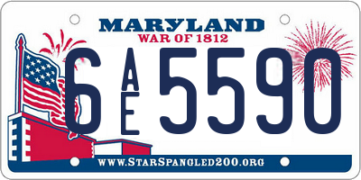 MD license plate 6AE5590