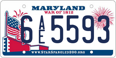 MD license plate 6AE5593