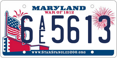 MD license plate 6AE5613