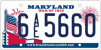 MD license plate 6AE5660