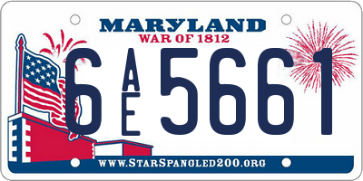 MD license plate 6AE5661