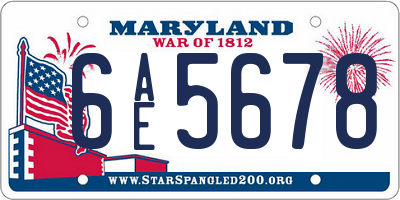 MD license plate 6AE5678