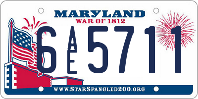 MD license plate 6AE5711