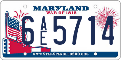 MD license plate 6AE5714