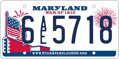 MD license plate 6AE5718