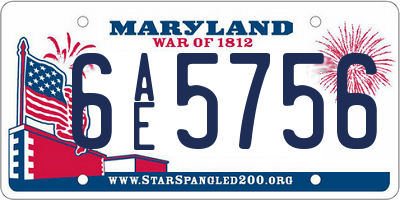 MD license plate 6AE5756