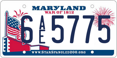 MD license plate 6AE5775