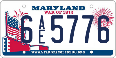 MD license plate 6AE5776