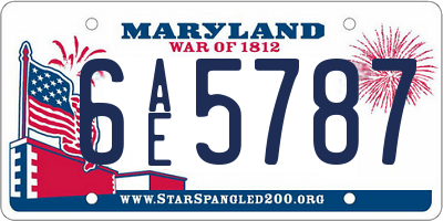 MD license plate 6AE5787