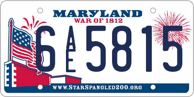 MD license plate 6AE5815