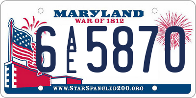 MD license plate 6AE5870
