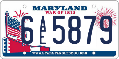 MD license plate 6AE5879
