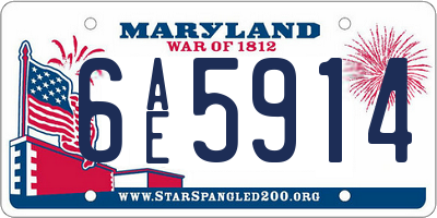 MD license plate 6AE5914