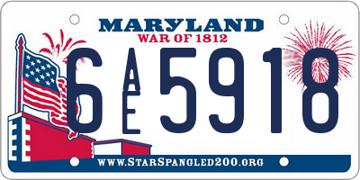 MD license plate 6AE5918
