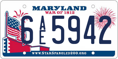 MD license plate 6AE5942
