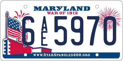 MD license plate 6AE5970
