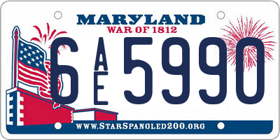 MD license plate 6AE5990