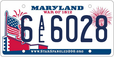 MD license plate 6AE6028