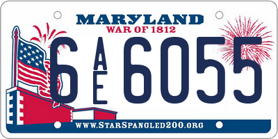 MD license plate 6AE6055