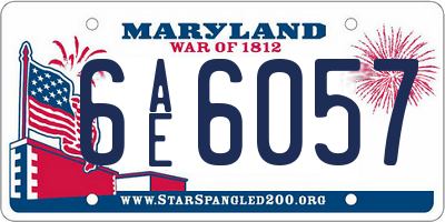 MD license plate 6AE6057