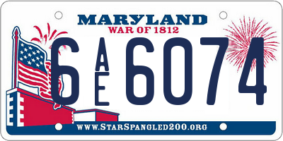 MD license plate 6AE6074