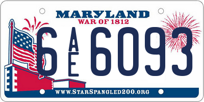 MD license plate 6AE6093