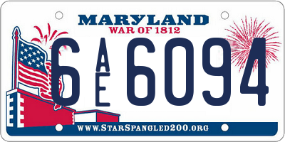 MD license plate 6AE6094