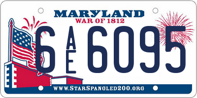 MD license plate 6AE6095