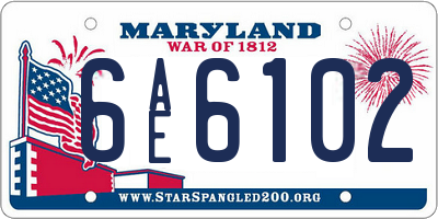 MD license plate 6AE6102