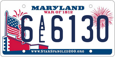 MD license plate 6AE6130