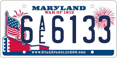 MD license plate 6AE6133
