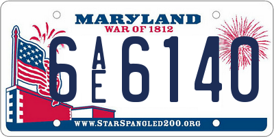 MD license plate 6AE6140