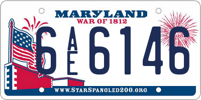 MD license plate 6AE6146