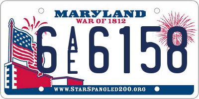 MD license plate 6AE6158