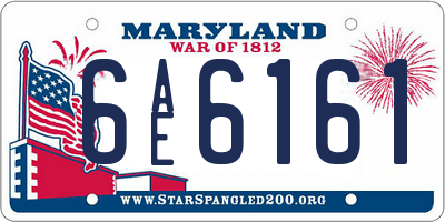 MD license plate 6AE6161