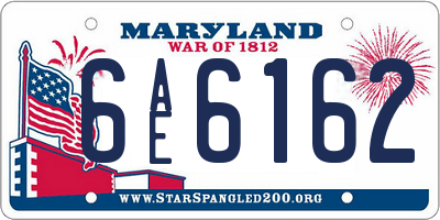 MD license plate 6AE6162
